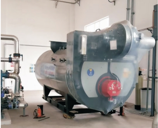 北旭科技湖北有限公司的天然气蒸汽锅炉安装现场